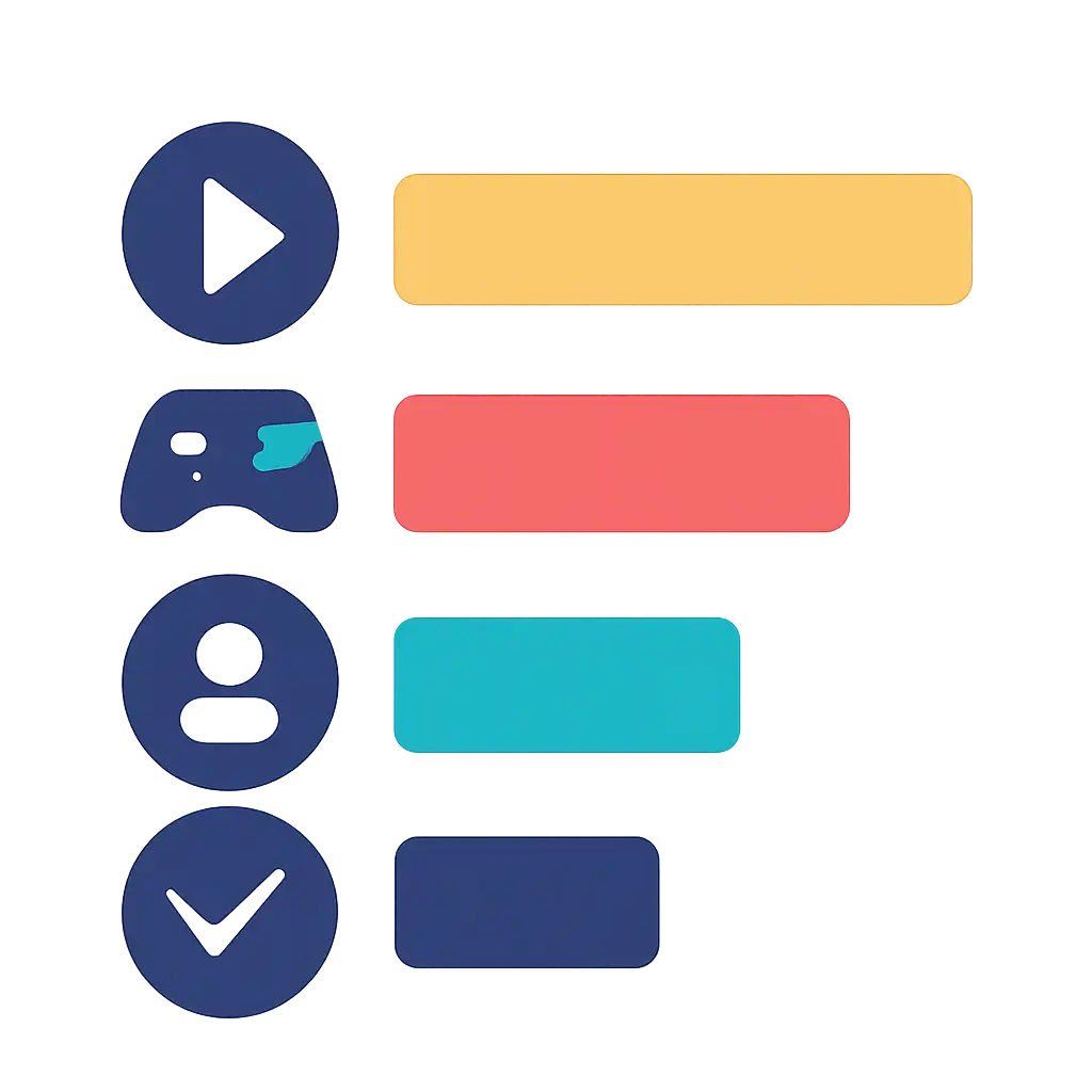 Infographic comparing options using coloured bars and, Getting Started With rush game, Spin Crush
