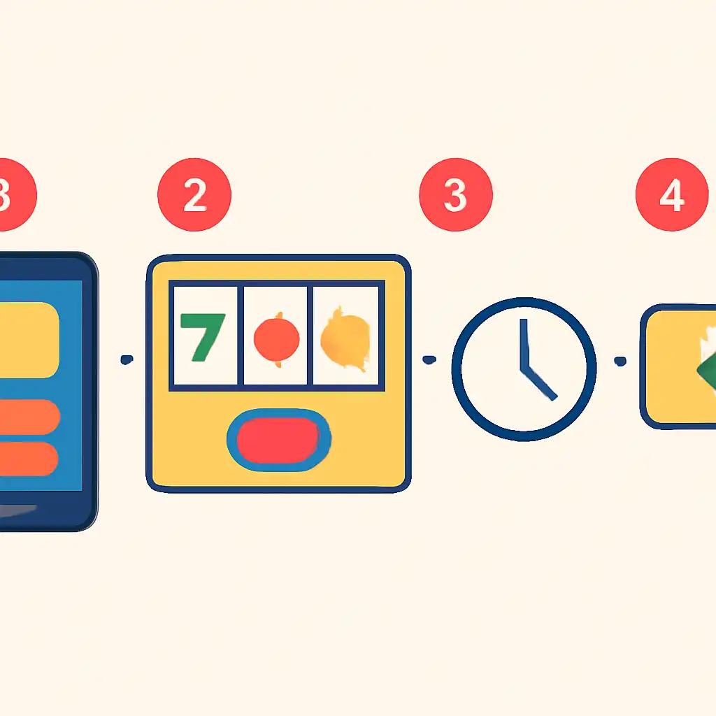 Annotated step diagram: draw timings process with numbered callouts, Spin Crush