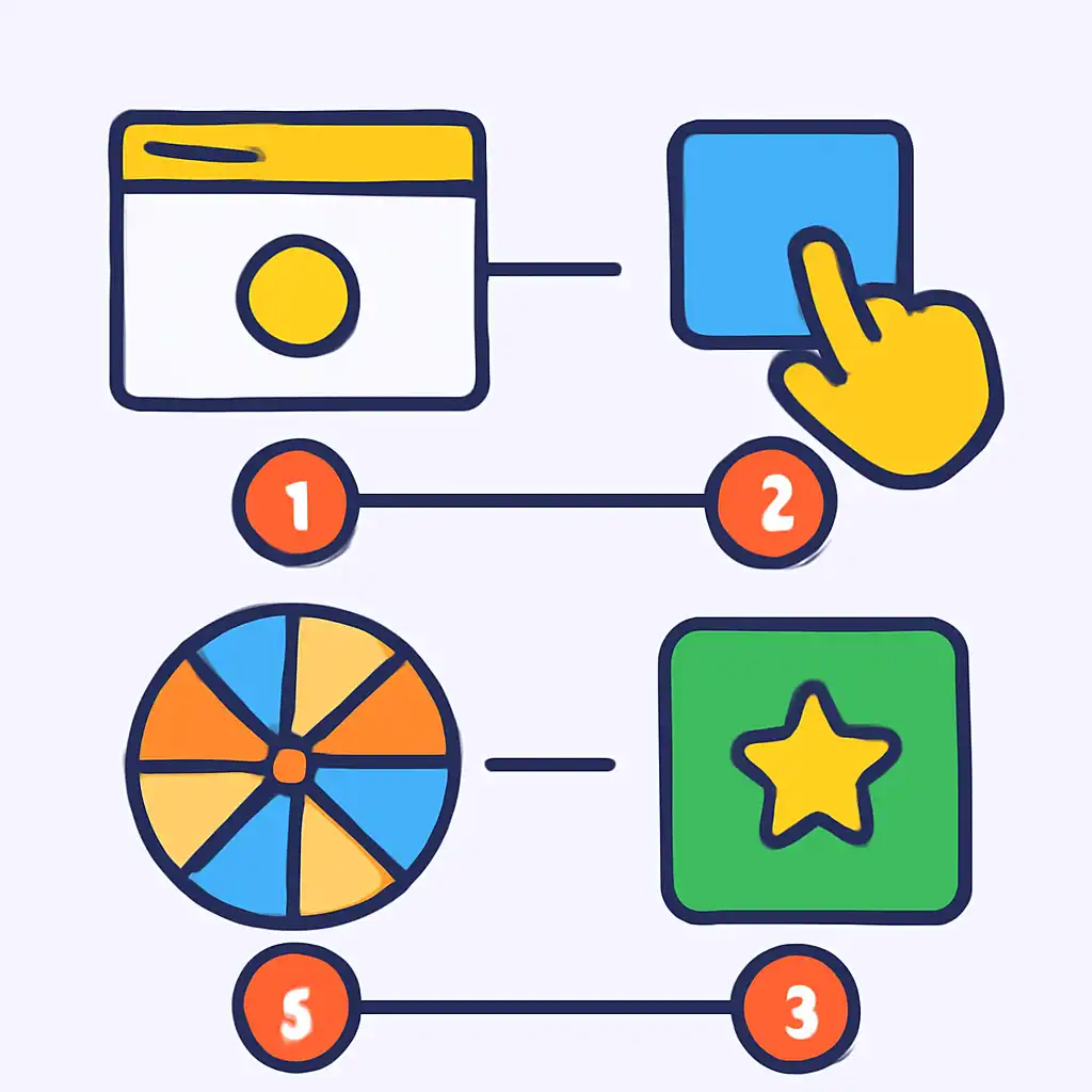 Annotated step diagram: basic rules process with numbered callouts, Spin Crush