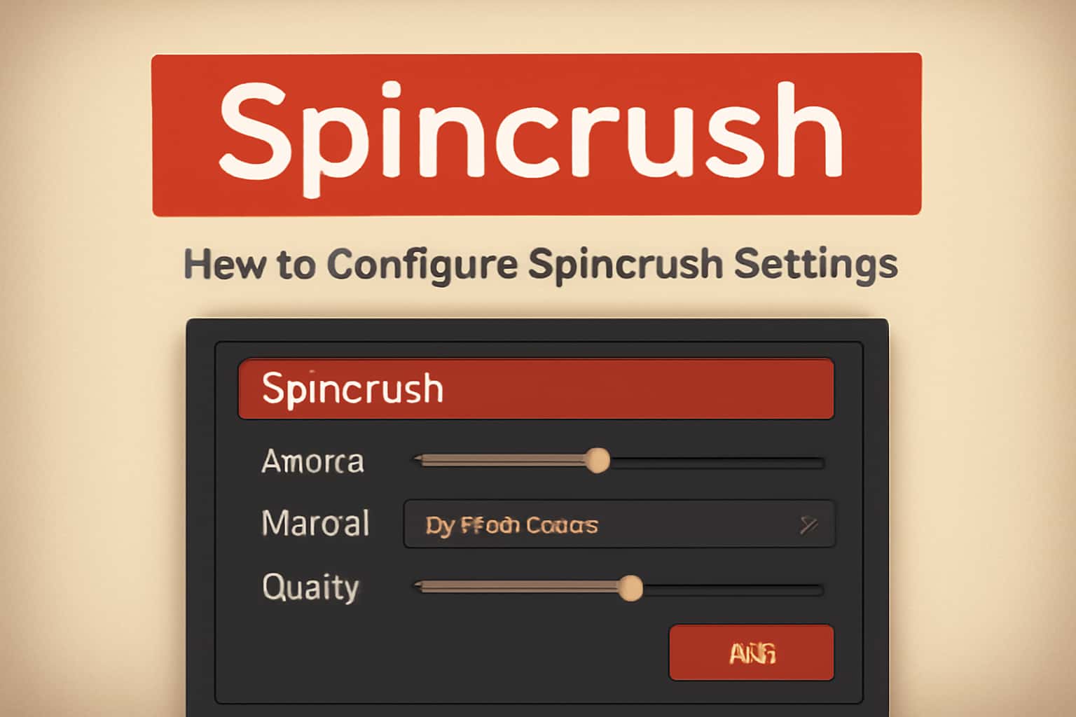 An informational scene illustrating how to configure Spincrush settings.