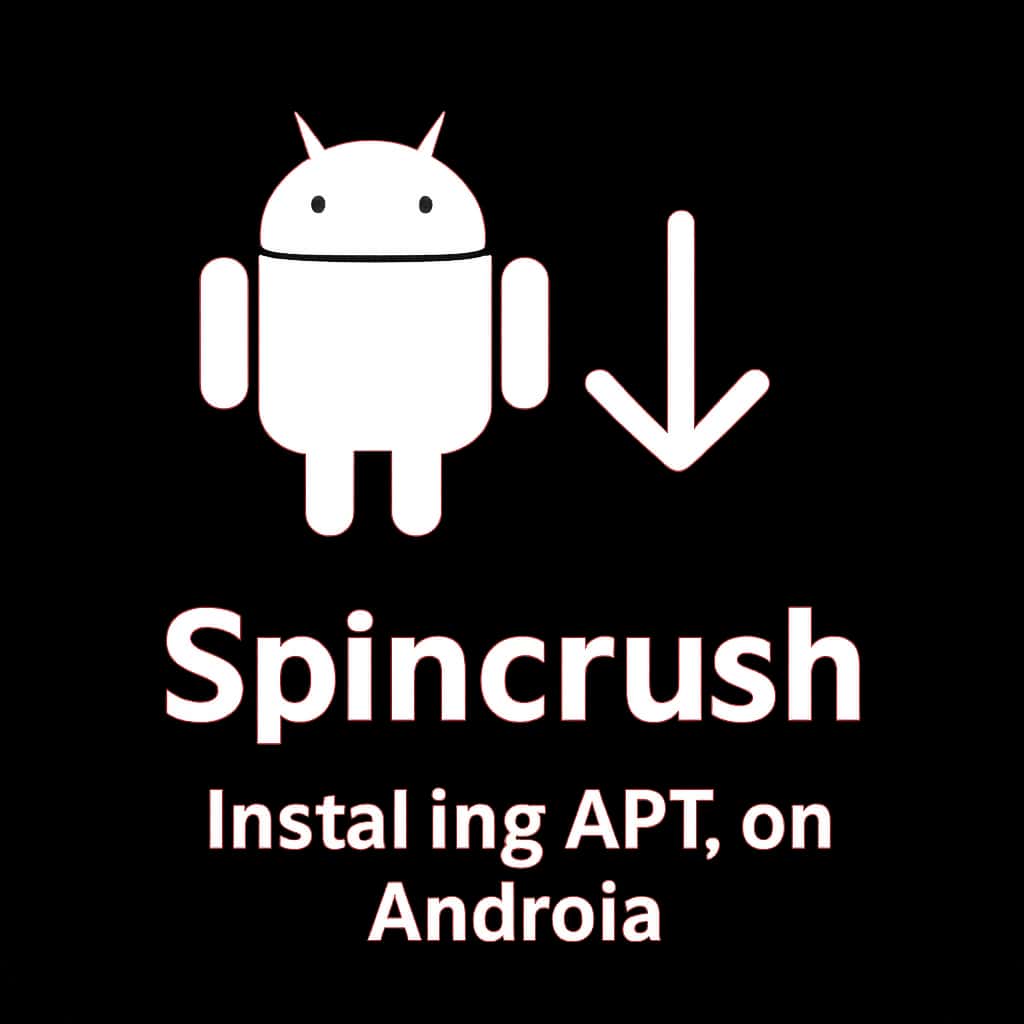 Icon illustrating installation guidance for Spincrush APK on Android.