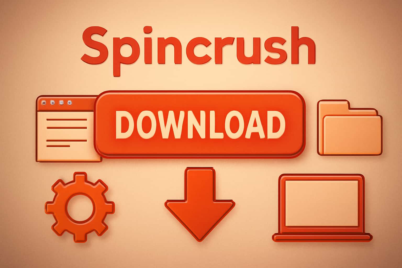 An informative scene illustrating the Spincrush Download process.