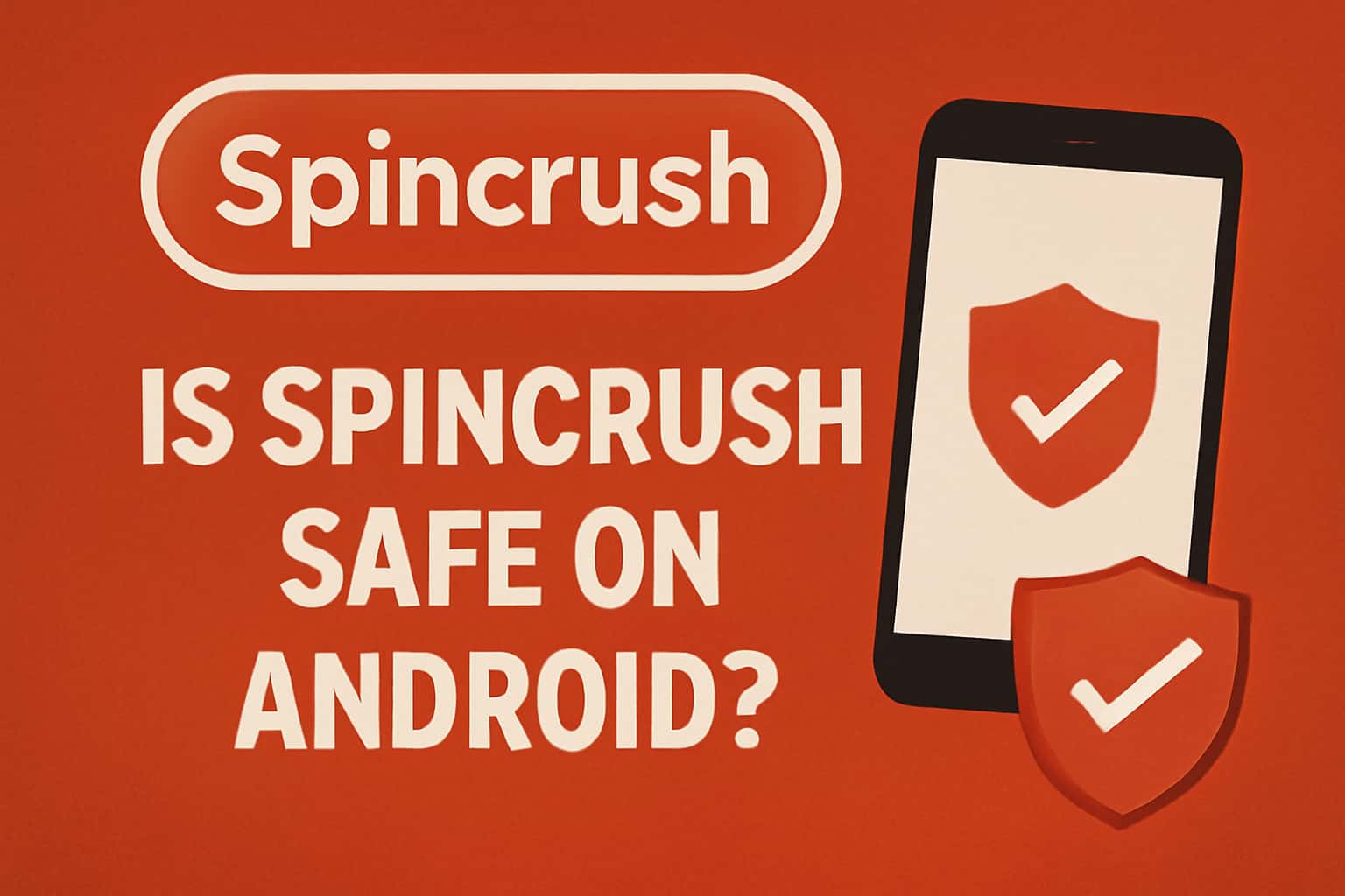 An informative scene depicting the safety of Spincrush on Android devices.