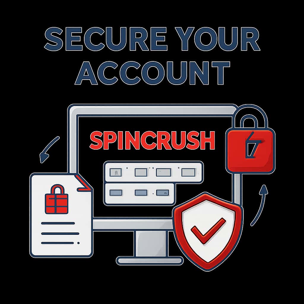 An illustration detailing the steps for securing a Spincrush account.