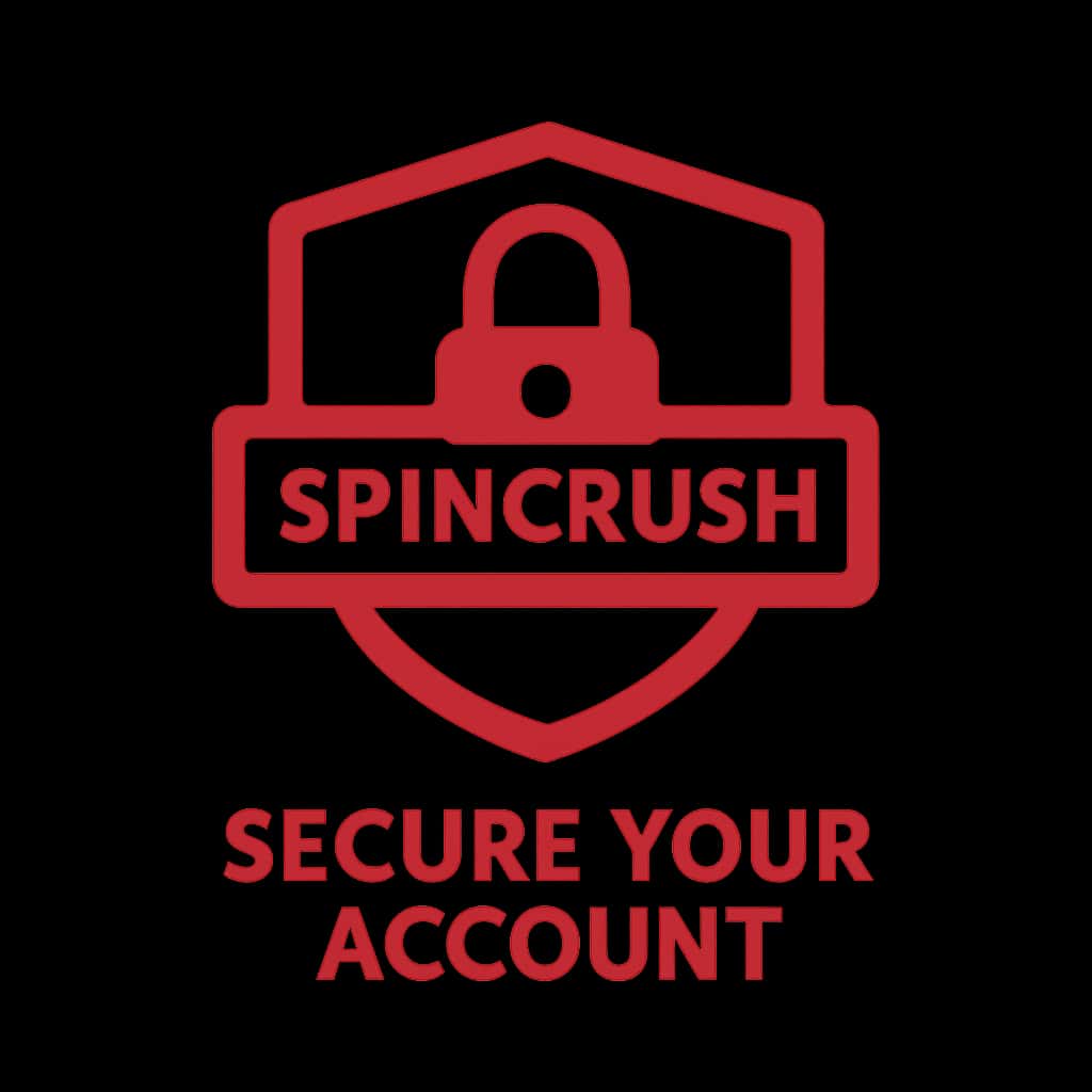 A badge representing Spincrush account security guidance.