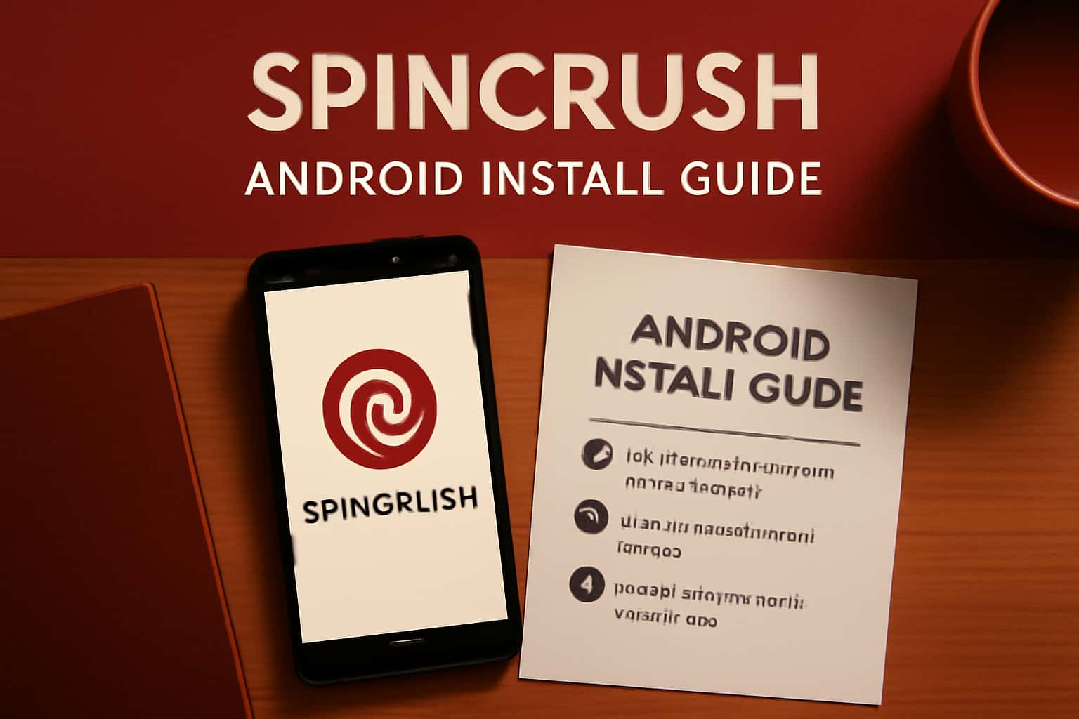Informational scene about Spincrush Android Install Guide