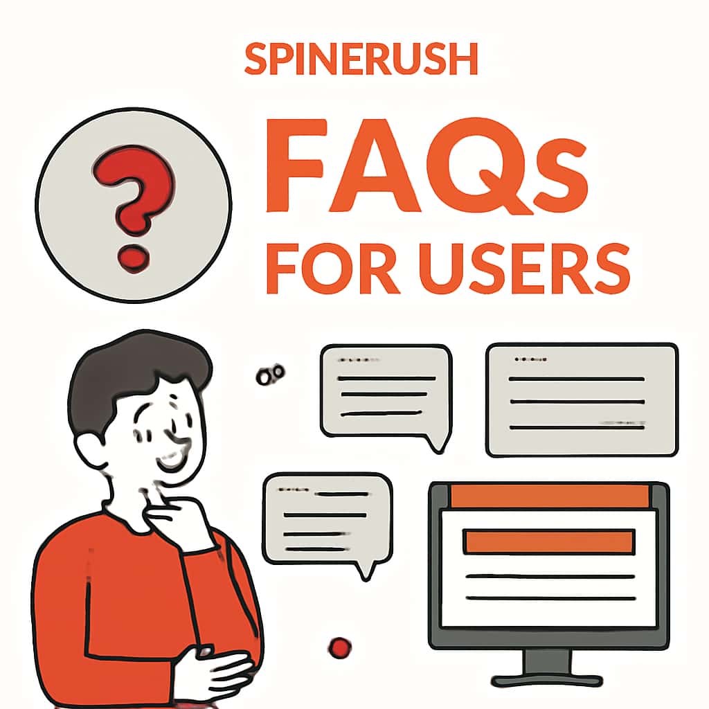 Illustration explaining FAQs related to Spincrush Users.