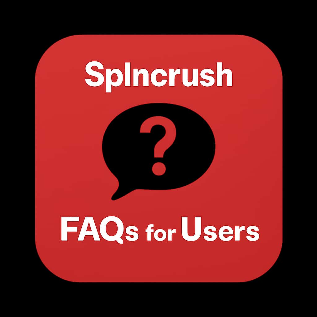 Badge representing FAQs for Spincrush Users.