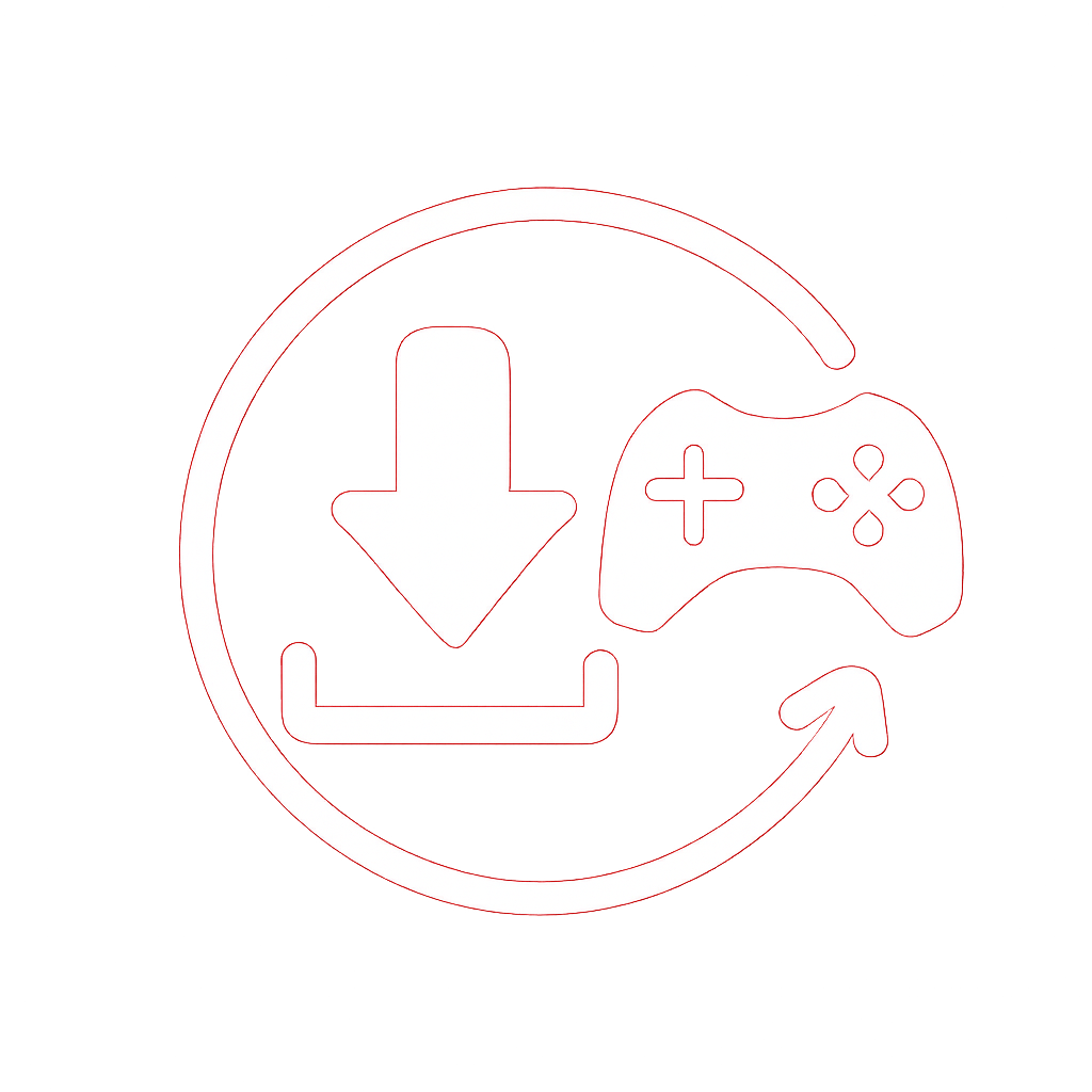 A simple badge design for Spincrush app features, highlighted in #c4181a.