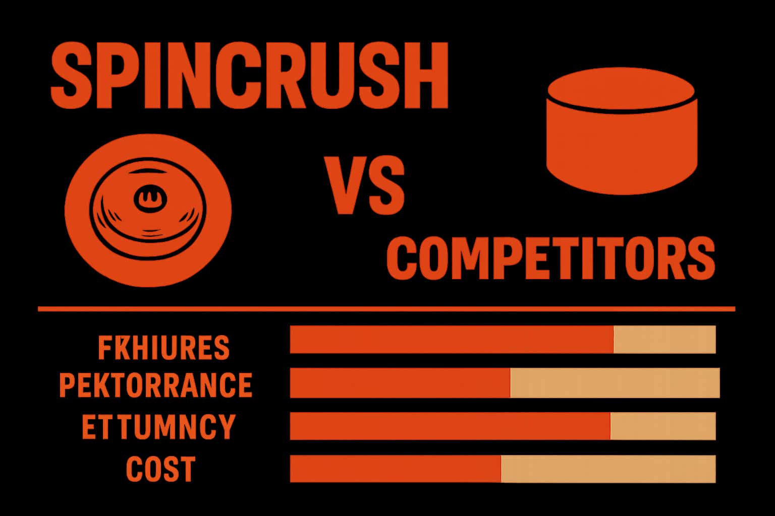 An informative scene depicting the comparison of Spincrush with its competitors.