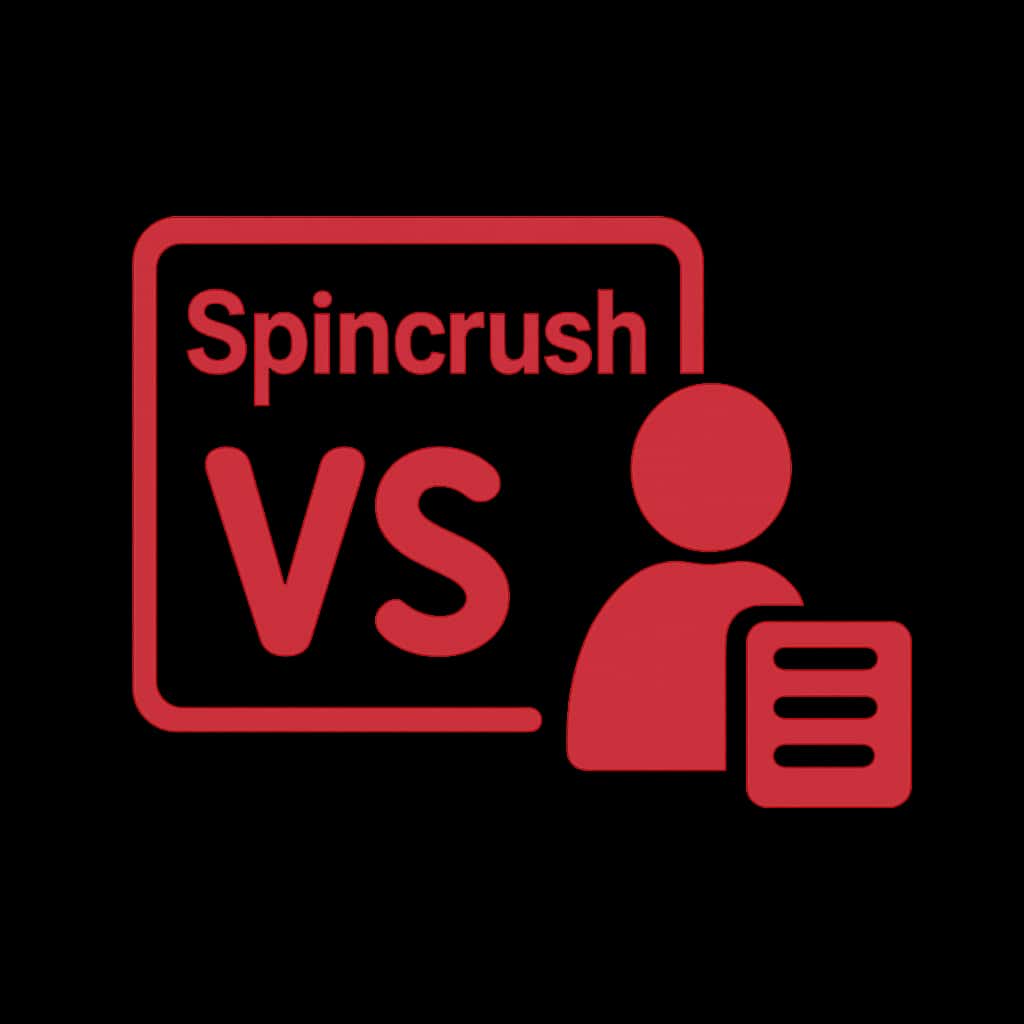 A professional badge representing Spincrush vs Competitors.