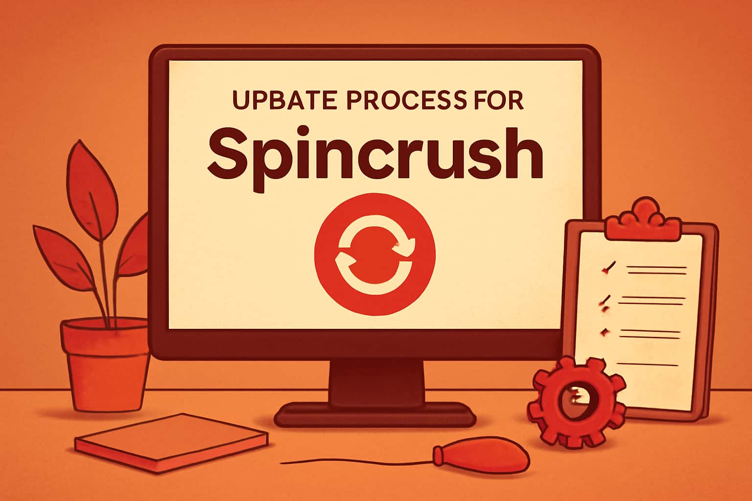 Informational image about updating the Spincrush app.